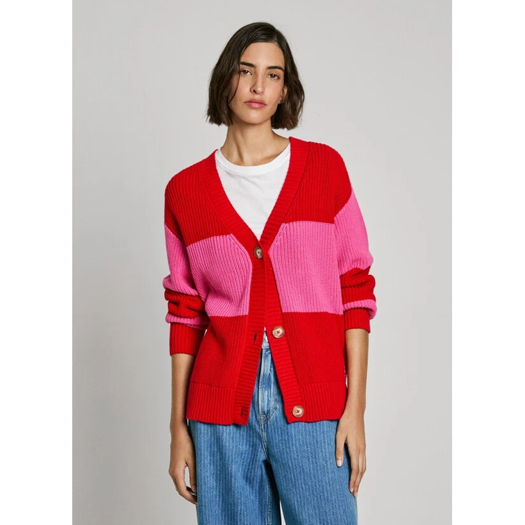 CARDIGAN DE RAYAS MUJER PEPE JEANS CUELLO PICO