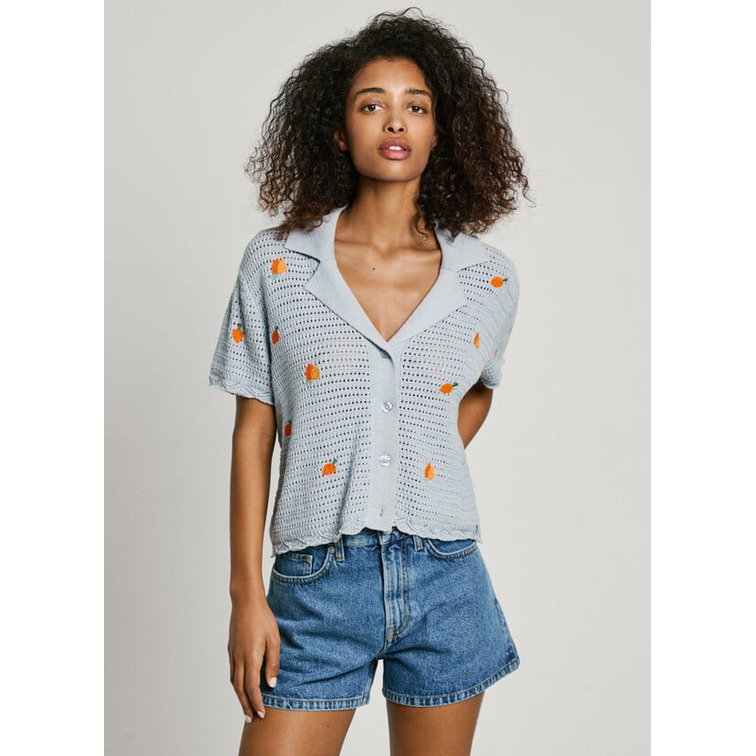 CAMISA DE PUNTO MUJER PEPE JEANS CON FRUTAS BORDADAS