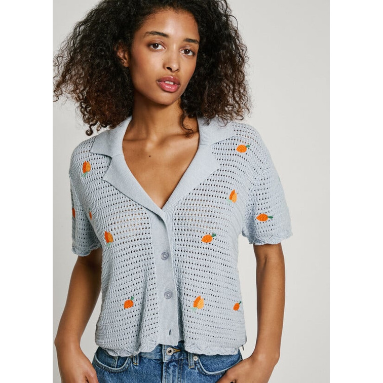 CAMISA DE PUNTO MUJER PEPE JEANS CON FRUTAS BORDADAS