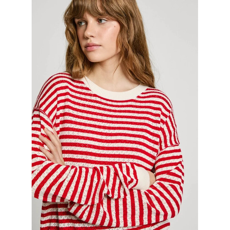 JERSEY A RAYAS MUJER PEPE JEANS DE PUNTO CALADO