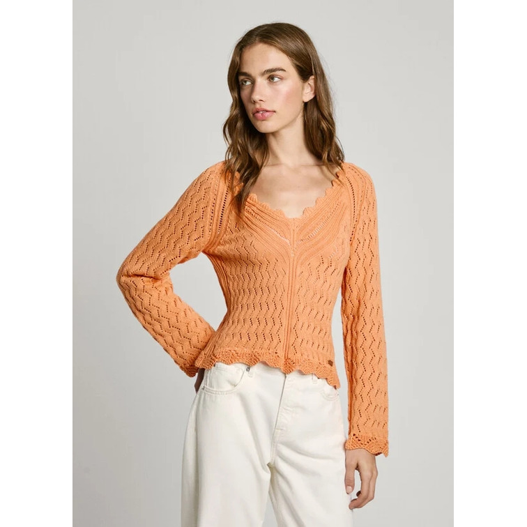 JERSEY CALADO MUJER PEPE JEANS CUELLO PICO