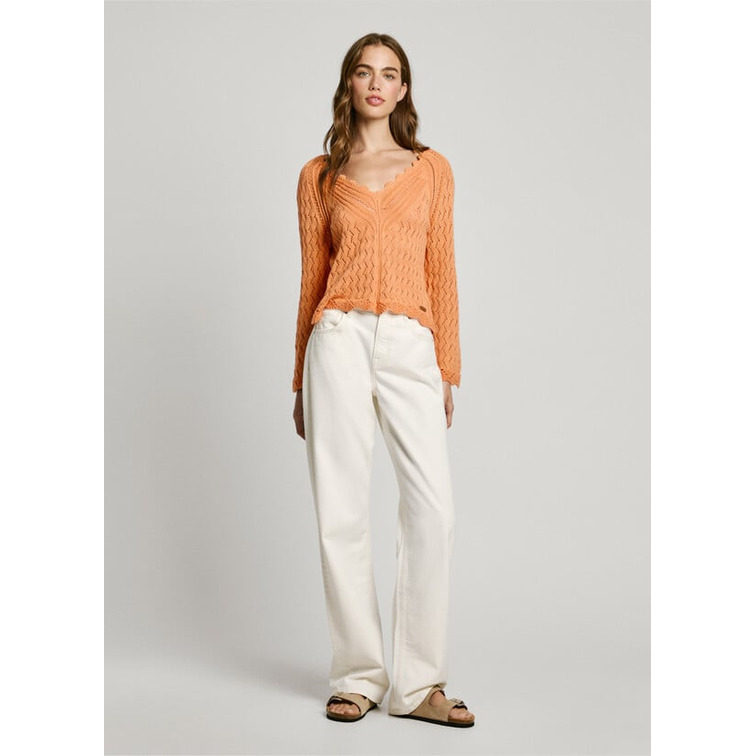 JERSEY CALADO MUJER PEPE JEANS CUELLO PICO