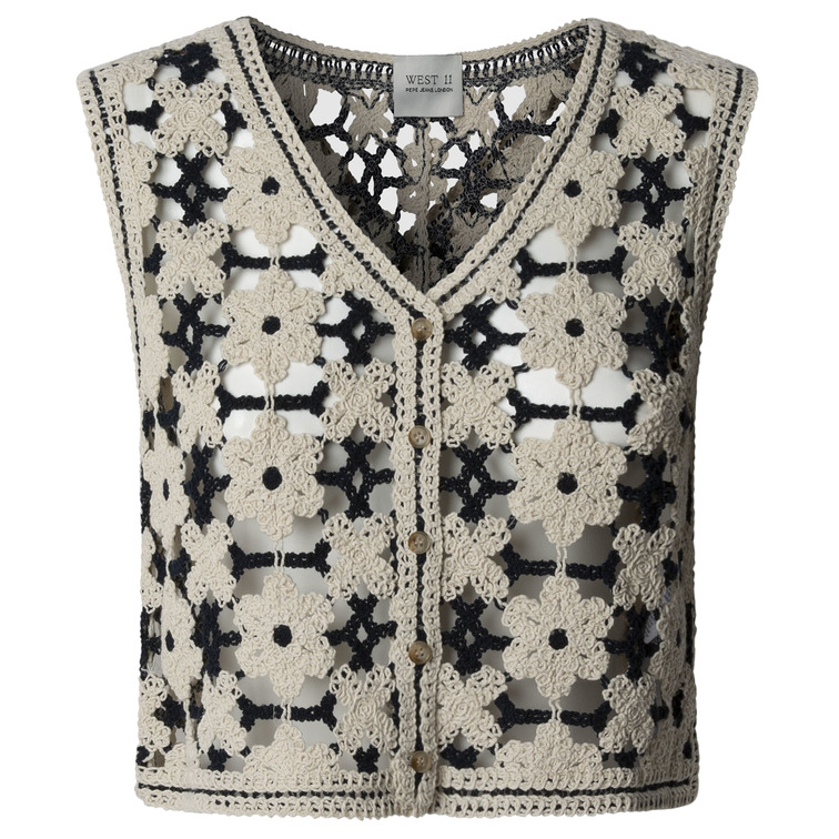 CHALECO DE CROCHET MUJER PEPE JEANS DISEÑO FLORAL