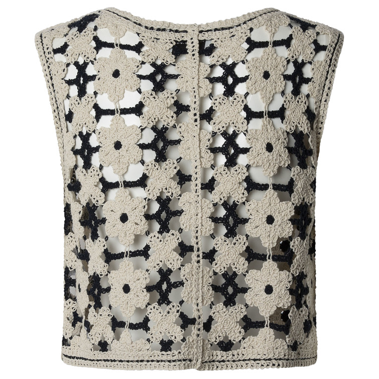 CHALECO DE CROCHET MUJER PEPE JEANS DISEÑO FLORAL