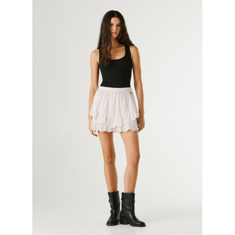 FALDA PANTALÓN MUJER PEPE JEANS CON VOLANTES
