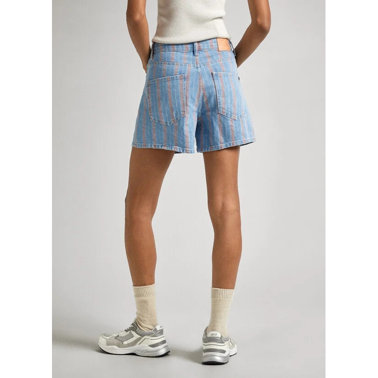 PANTALÓN CORTO MUJER  PEPE JEANS A-LINE SHORT UHW STRIPE