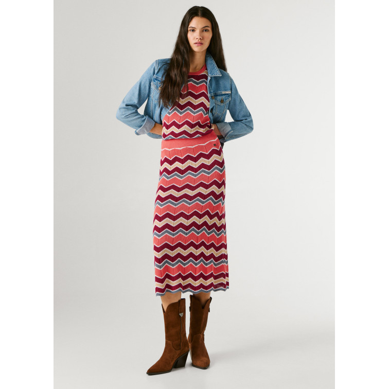 FALDA LARGA MUJER PEPE JEANS RAYAS ZIG ZAG