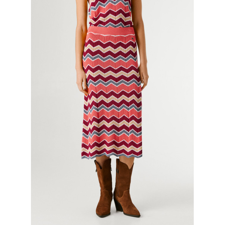 FALDA LARGA MUJER PEPE JEANS RAYAS ZIG ZAG