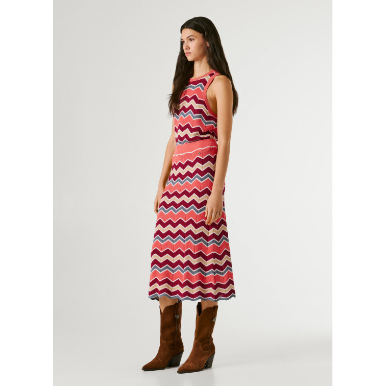 FALDA LARGA MUJER PEPE JEANS RAYAS ZIG ZAG