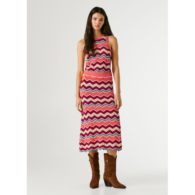 FALDA LARGA MUJER PEPE JEANS RAYAS ZIG ZAG