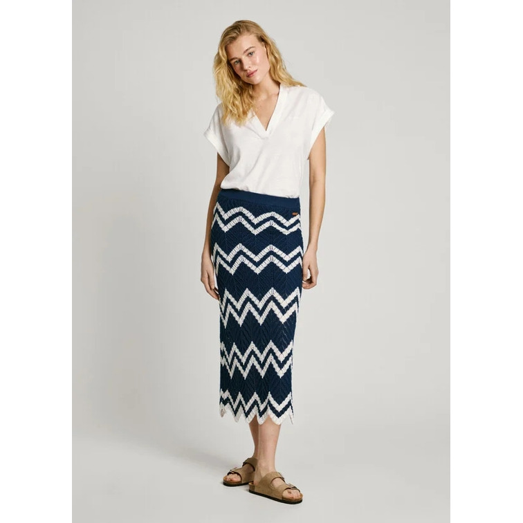 FALDA MIDI MUJER PEPE JEANS ESTAMPADO ZIGZAG