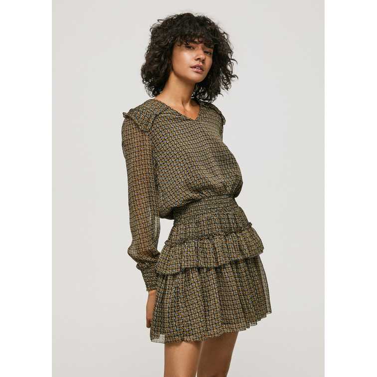 VESTIDO CORTO CON GOMA EN CINTURA MUJER PEPE JEANS LARA