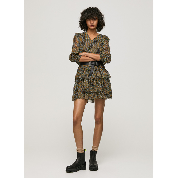 VESTIDO CORTO CON GOMA EN CINTURA MUJER PEPE JEANS LARA