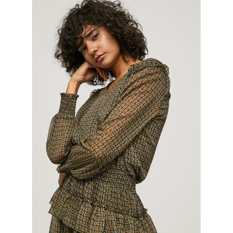VESTIDO CORTO CON GOMA EN CINTURA MUJER PEPE JEANS LARA