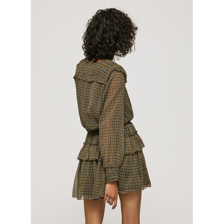 VESTIDO CORTO CON GOMA EN CINTURA MUJER PEPE JEANS LARA