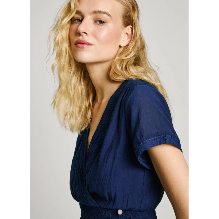 VESTIDO CORTO MUJER PEPE JEANS CUELLO PICO