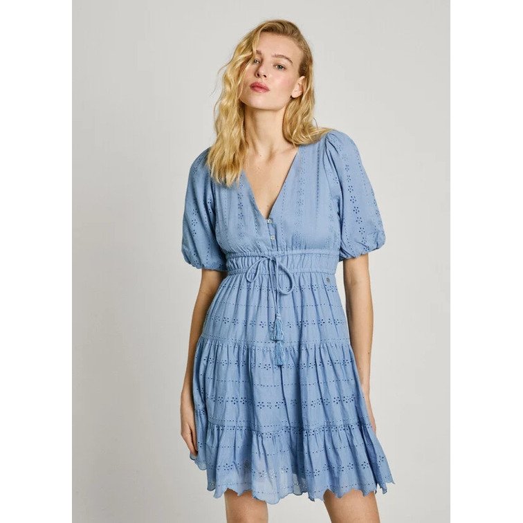 VESTIDO CORTO MUJER PEPE JEANS MANGAS ABULLONADAS
