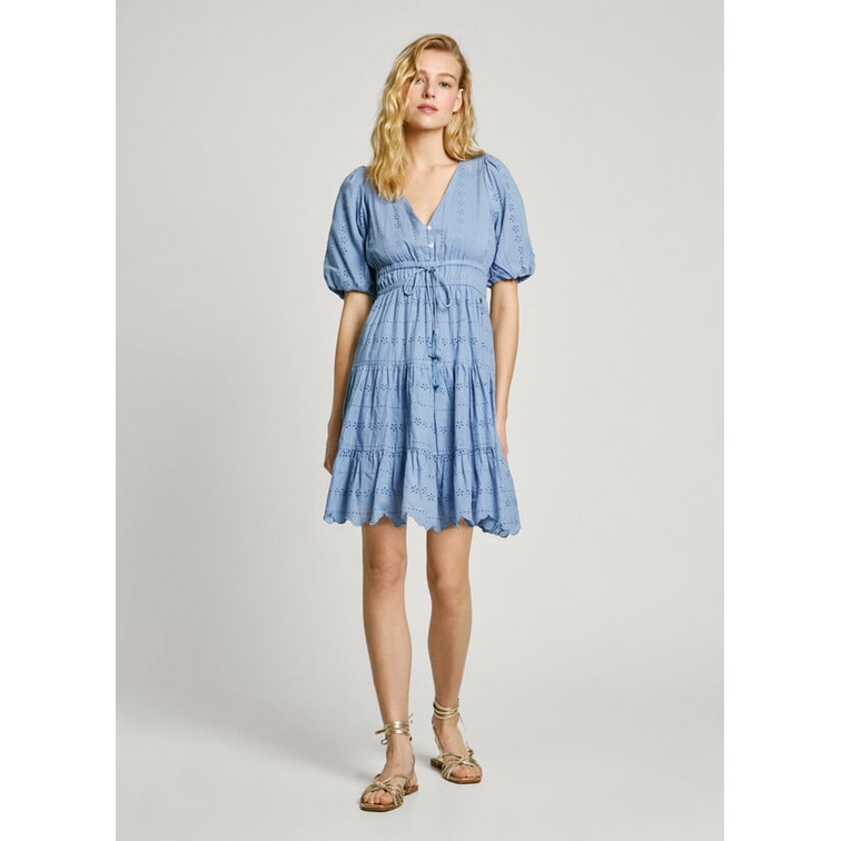 VESTIDO CORTO MUJER PEPE JEANS MANGAS ABULLONADAS