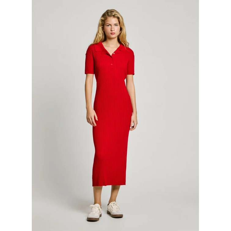 VESTIDO LARGO MUJER PEPE JEANS EN TEJIDO CANALÉ