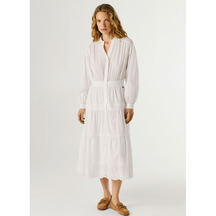 VESTIDO LARGO MUJER PEPE JEANS CUELLO CAMISERO