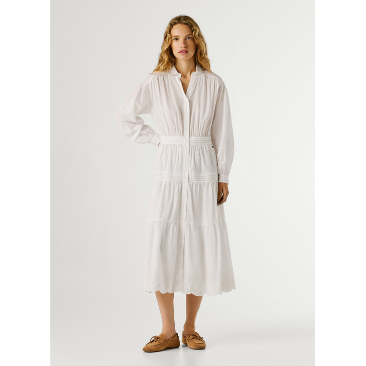 VESTIDO LARGO MUJER PEPE JEANS CUELLO CAMISERO