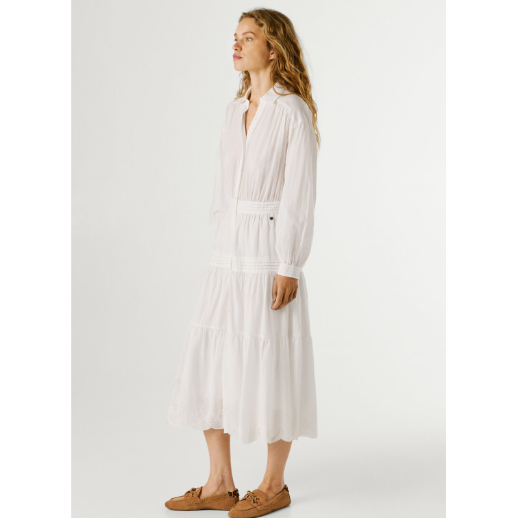 VESTIDO LARGO MUJER PEPE JEANS CUELLO CAMISERO