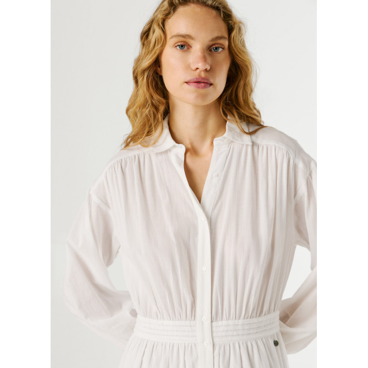 VESTIDO LARGO MUJER PEPE JEANS CUELLO CAMISERO