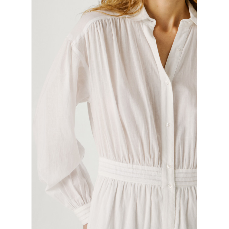 VESTIDO LARGO MUJER PEPE JEANS CUELLO CAMISERO