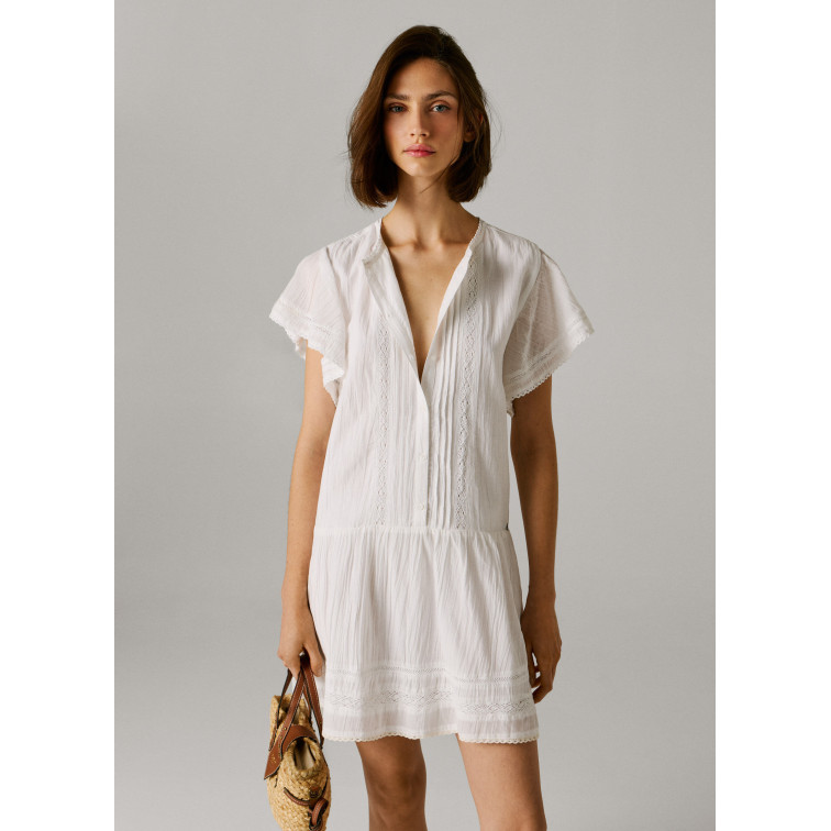 VESTIDO CORTO MUJER PEPE JEANS CON ENCAJES
