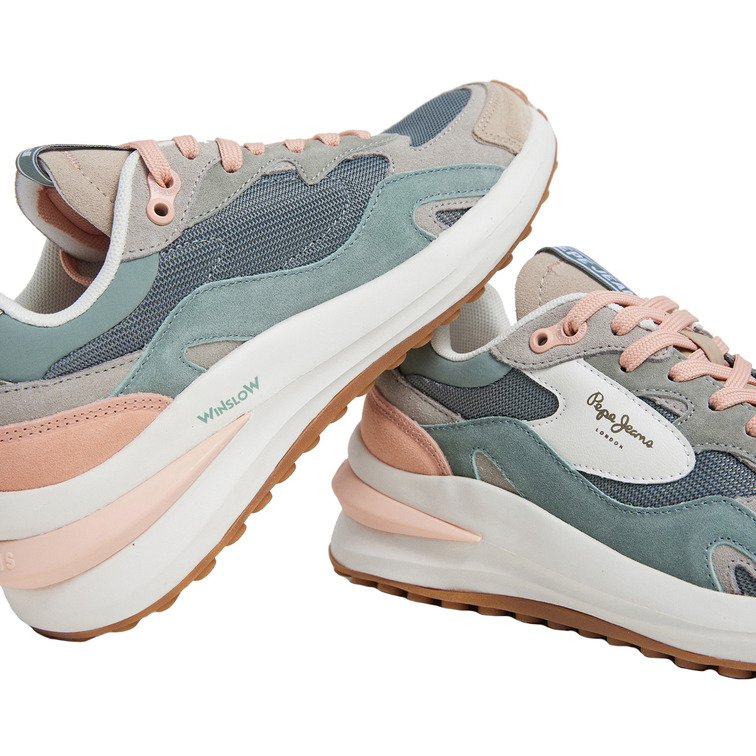 ZAPATILLA MUJER PEPE JEANS CON DETALLES EN ANTE