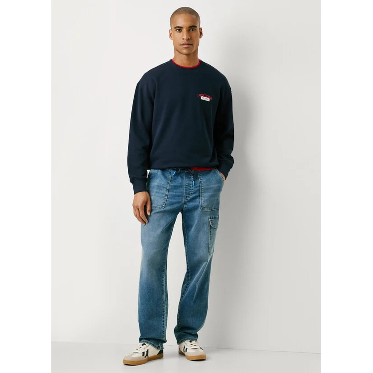 VAQUERO HOMBRE  PEPE JEANS RELAXED CARGO MID BLUE