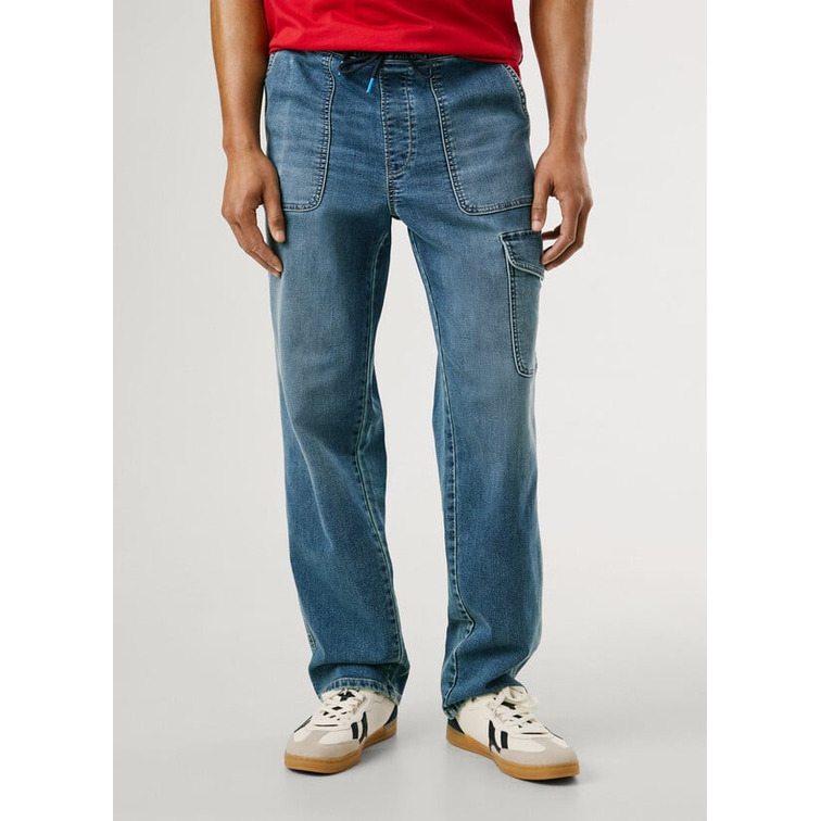 VAQUERO HOMBRE  PEPE JEANS RELAXED CARGO MID BLUE