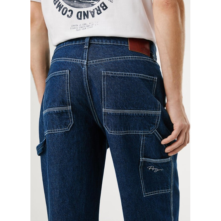 VAQUERO HOMBRE  PEPE JEANS RELAXED TAPER CARPENTER DK BLU