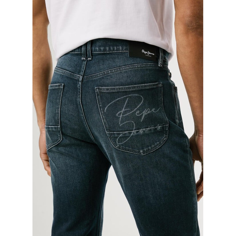 VAQUERO HOMBRE  PEPE JEANS SLIM JEANS HATCH FS BLUE BLACK