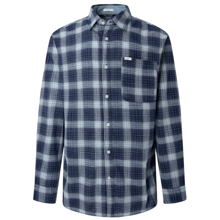 CAMISA ALGODÓN ÍNDIGO CUADROS HOMBRE PEPE JEANS CLAUDE