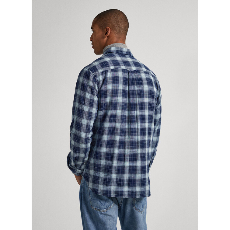 CAMISA ALGODÓN ÍNDIGO CUADROS HOMBRE PEPE JEANS CLAUDE