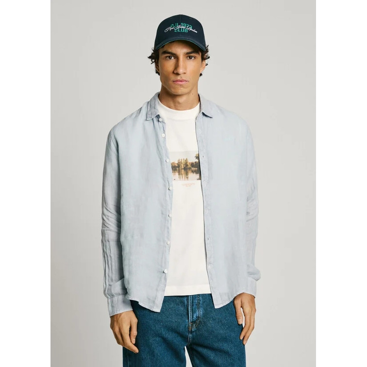 CAMISA HOMBRE PEPE JEANS LOGO BORDADO FIT REGULAR