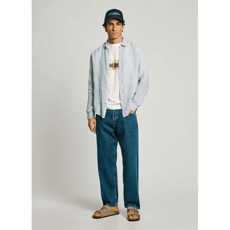 CAMISA HOMBRE PEPE JEANS LOGO BORDADO FIT REGULAR