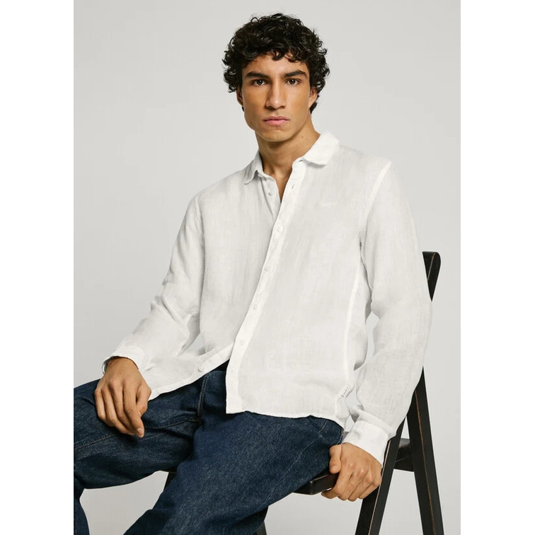 CAMISA HOMBRE PEPE JEANS LOGO BORDADO FIT REGULAR