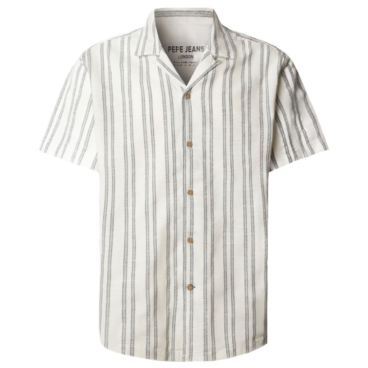 CAMISA DE RAYAS HOMBRE PEPE JEANS CON CUELLO CUBANO