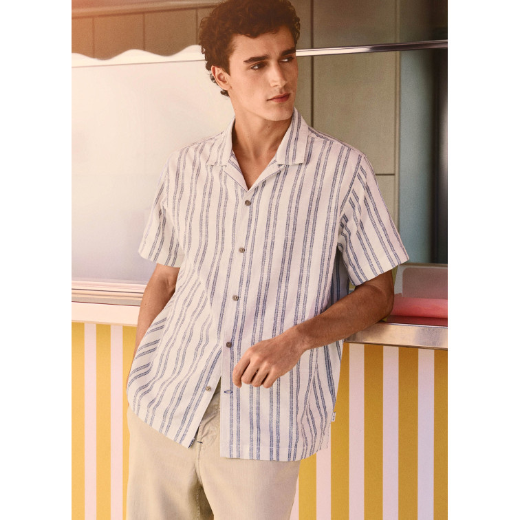 CAMISA DE RAYAS HOMBRE PEPE JEANS CON CUELLO CUBANO
