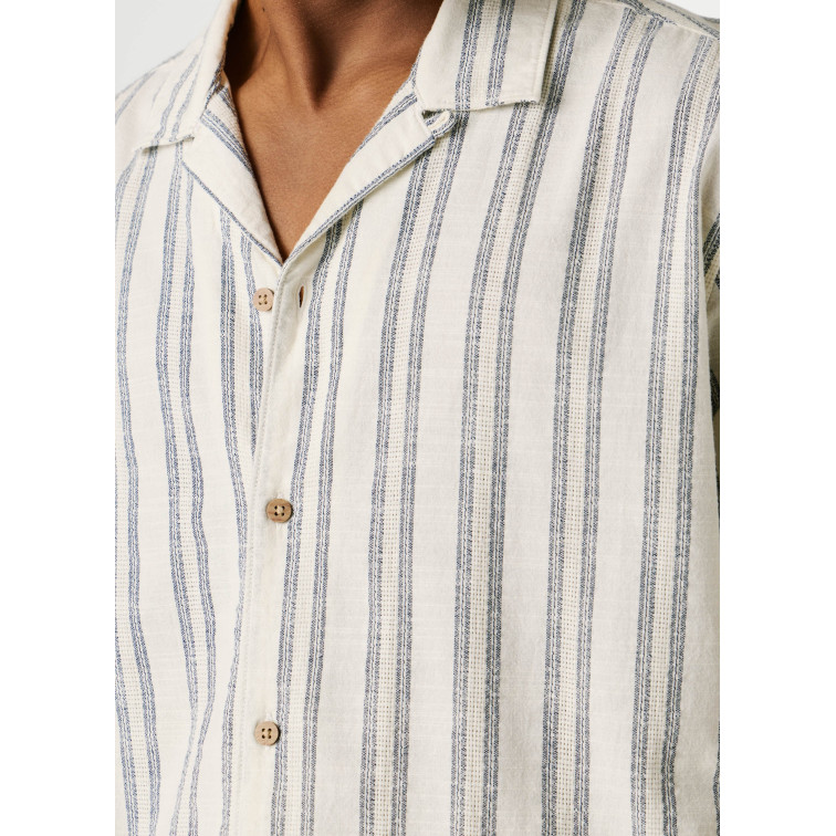 CAMISA DE RAYAS HOMBRE PEPE JEANS CON CUELLO CUBANO