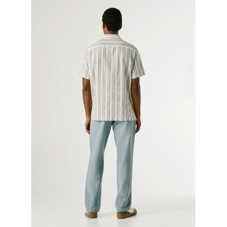 CAMISA DE RAYAS HOMBRE PEPE JEANS CON CUELLO CUBANO
