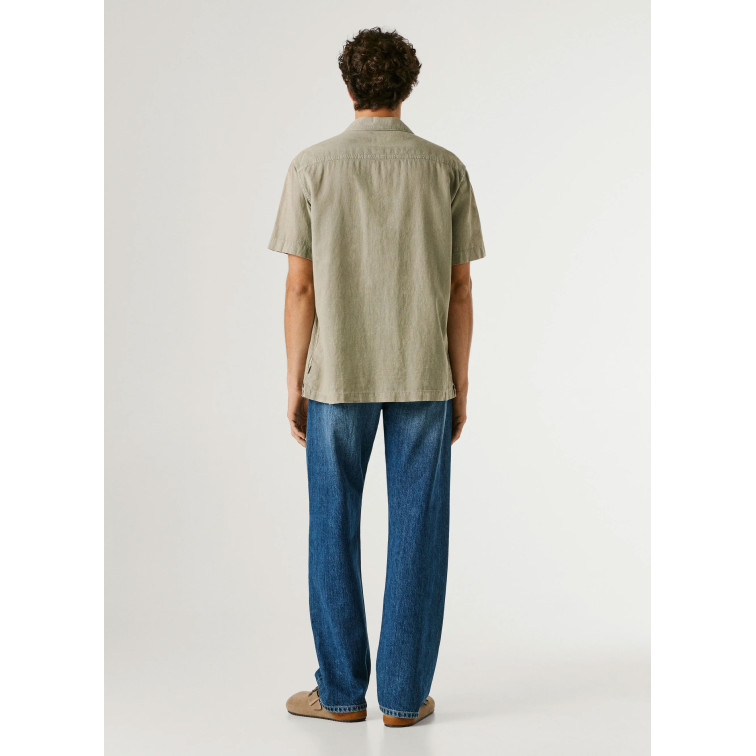 CAMISA DE LINO HOMBRE PEPE JEANS CON CUELLO CUBANO