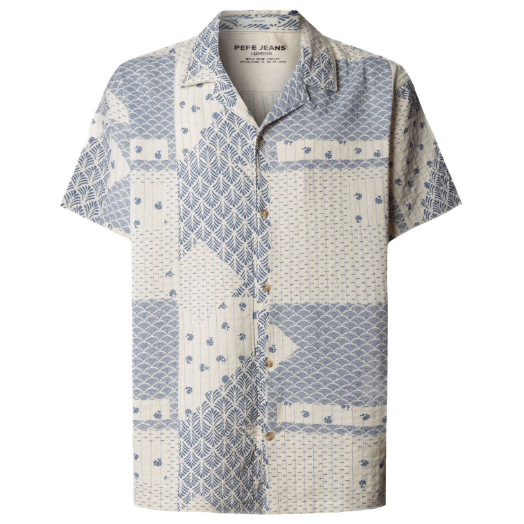 CAMISA PATCHWORK HOMBRE PEPE JEANS CON CUELLO CUBANO