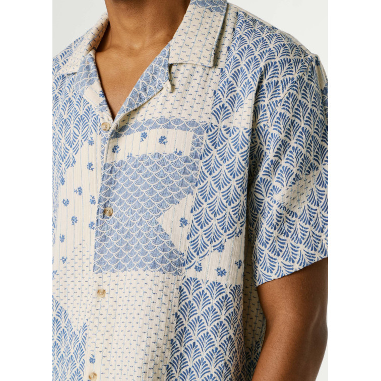 CAMISA PATCHWORK HOMBRE PEPE JEANS CON CUELLO CUBANO