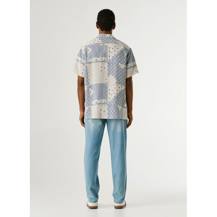 CAMISA PATCHWORK HOMBRE PEPE JEANS CON CUELLO CUBANO