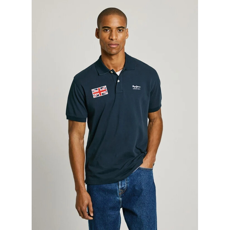 POLO PIQUE HOMBRE PEPE JEANS BANDERA BORDADA