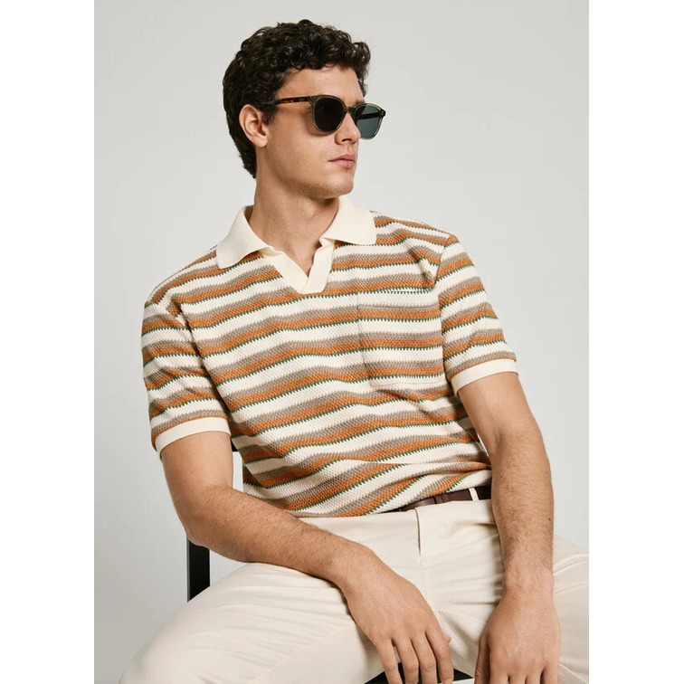 POLO A RAYAS HOMBRE PEPE JEANS TEJIDO CROCHET