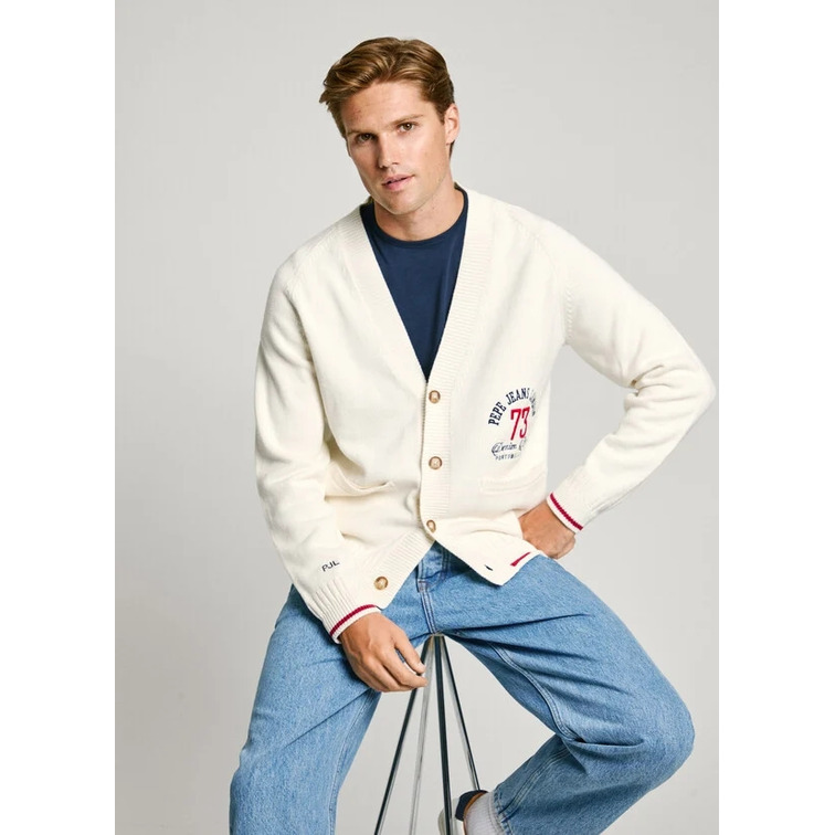 CARDIGAN HOMBRE PEPE JEANS LOGO BORDADO FIT HOLGADO